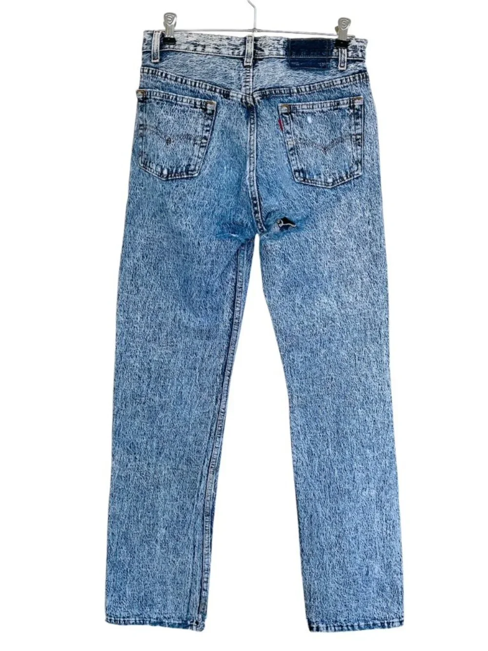 Vtg 80s Levis 501 Button Fly Jeans Sz 30x32 Blue Acid Wash Thrashed Grunge Skate